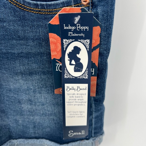 Indigo Poppy maternity denim shorts - Picture 6 of 7